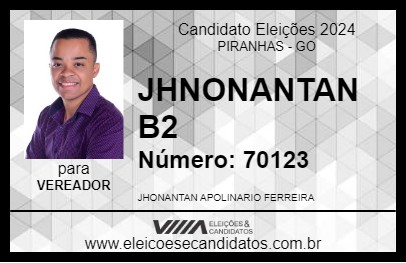 Candidato JHONANTAN B2 2024 - PIRANHAS - Eleições