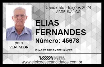 Candidato ELIAS FERNANDES 2024 - ACREÚNA - Eleições