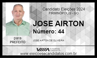 Candidato JOSE AIRTON 2024 - FIRMINÓPOLIS - Eleições