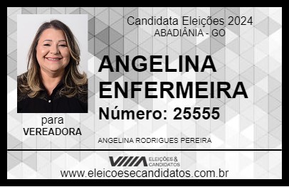 Candidato ANGELINA ENFERMEIRA 2024 - ABADIÂNIA - Eleições