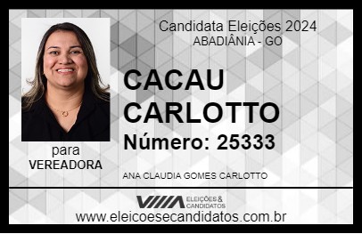 Candidato CACAU CARLOTTO 2024 - ABADIÂNIA - Eleições