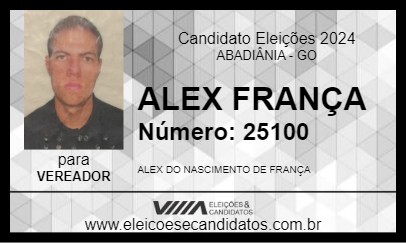 Candidato ALEX FRANÇA 2024 - ABADIÂNIA - Eleições