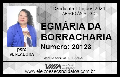 Candidato EGMÁRIA DA BORRACHARIA 2024 - ARAGOIÂNIA - Eleições