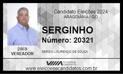 Candidato SERGINHO 2024 - ARAGOIÂNIA - Eleições