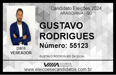 Candidato GUSTAVO RODRIGUES 2024 - ARAGOIÂNIA - Eleições