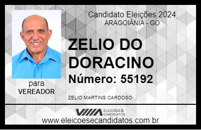 Candidato ZELIO DO DORACINO  2024 - ARAGOIÂNIA - Eleições