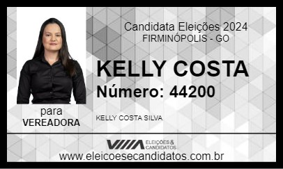 Candidato KELLY COSTA 2024 - FIRMINÓPOLIS - Eleições