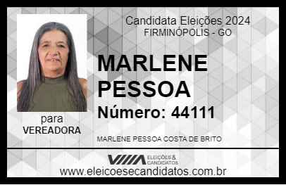 Candidato MARLENE PESSOA 2024 - FIRMINÓPOLIS - Eleições