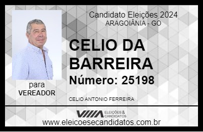 Candidato CELIO DA BARREIRA  2024 - ARAGOIÂNIA - Eleições