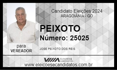 Candidato PEIXOTO 2024 - ARAGOIÂNIA - Eleições