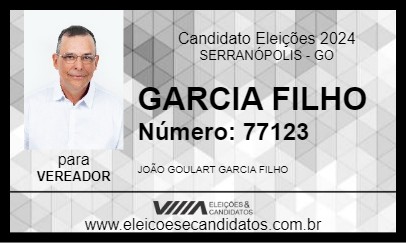 Candidato GARCIA FILHO 2024 - SERRANÓPOLIS - Eleições