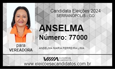 Candidato ANSELMA 2024 - SERRANÓPOLIS - Eleições