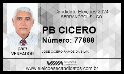 Candidato PB CICERO 2024 - SERRANÓPOLIS - Eleições