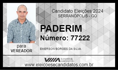 Candidato PADERIM 2024 - SERRANÓPOLIS - Eleições