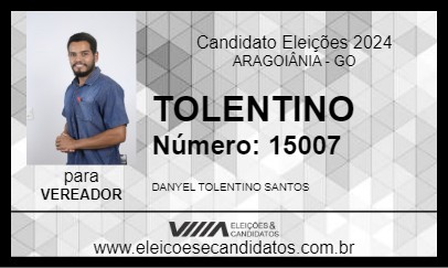 Candidato TOLENTINO 2024 - ARAGOIÂNIA - Eleições