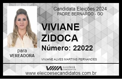 Candidato VIVIANE ZIDOCA 2024 - PADRE BERNARDO - Eleições