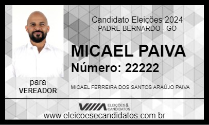 Candidato MICAEL PAIVA 2024 - PADRE BERNARDO - Eleições