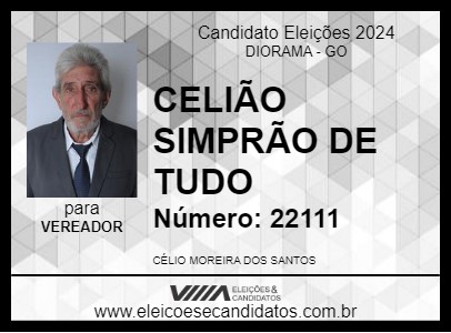 Candidato CELIÃO SIMPRÃO DE TUDO 2024 - DIORAMA - Eleições