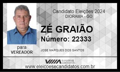 Candidato ZÉ GRAIÃO 2024 - DIORAMA - Eleições