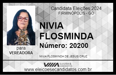 Candidato NIVIA FLOSMINDA 2024 - FIRMINÓPOLIS - Eleições