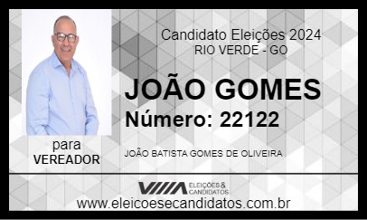 Candidato JOÃO GOMES 2024 - RIO VERDE - Eleições