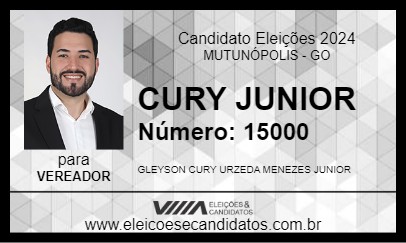 Candidato CURY JUNIOR 2024 - MUTUNÓPOLIS - Eleições