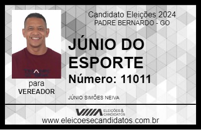 Candidato JÚNIO DO ESPORTE 2024 - PADRE BERNARDO - Eleições