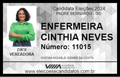 Candidato ENFERMEIRA CINTHIA NEVES 2024 - PADRE BERNARDO - Eleições