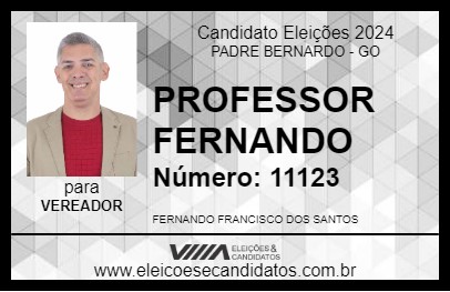 Candidato PROFESSOR FERNANDO 2024 - PADRE BERNARDO - Eleições