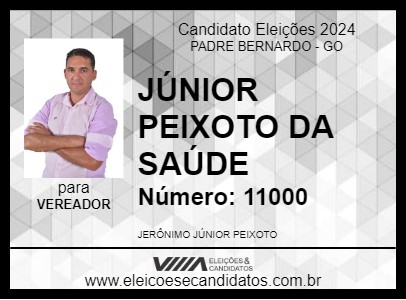 Candidato JÚNIOR PEIXOTO DA SAÚDE 2024 - PADRE BERNARDO - Eleições