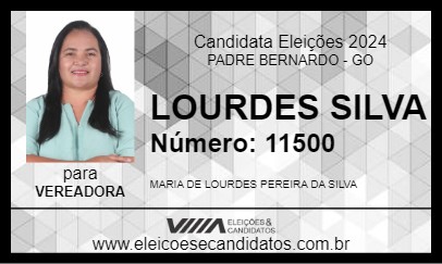 Candidato LOURDES SILVA 2024 - PADRE BERNARDO - Eleições