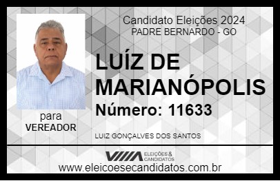 Candidato LUIZ 2024 - PADRE BERNARDO - Eleições