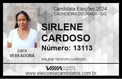 Candidato SIRLENE CARDOSO 2024 - CACHOEIRA DOURADA - Eleições