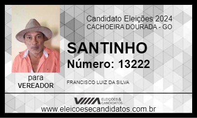 Candidato SANTINHO 2024 - CACHOEIRA DOURADA - Eleições