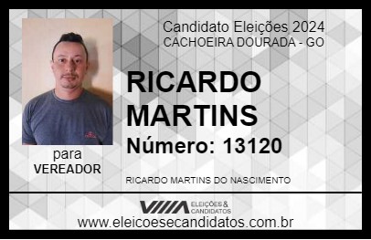 Candidato RICARDO MARTINS 2024 - CACHOEIRA DOURADA - Eleições