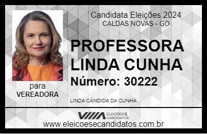 Candidato PROFESSORA LINDA CUNHA 2024 - CALDAS NOVAS - Eleições