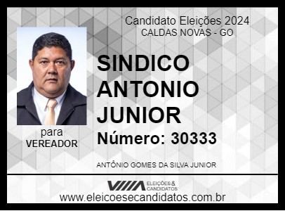 Candidato SINDICO ANTONIO JUNIOR 2024 - CALDAS NOVAS - Eleições