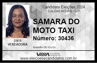 Candidato SAMARA DO MOTO TAXI 2024 - CALDAS NOVAS - Eleições