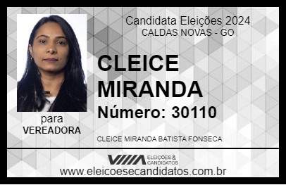 Candidato CLEICE MIRANDA 2024 - CALDAS NOVAS - Eleições