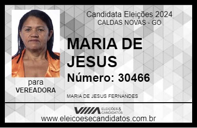 Candidato MARIA DE JESUS 2024 - CALDAS NOVAS - Eleições