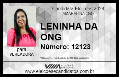 Candidato LENINHA DA ONG 2024 - AMARALINA - Eleições