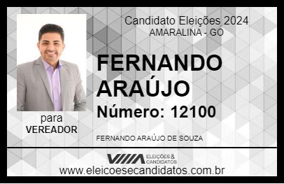 Candidato FERNANDO ARAÚJO 2024 - AMARALINA - Eleições