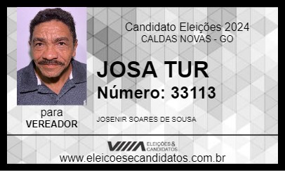 Candidato JOSA TUR 2024 - CALDAS NOVAS - Eleições