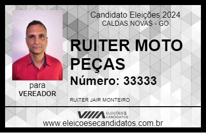 Candidato RUITER MOTO PEÇAS 2024 - CALDAS NOVAS - Eleições