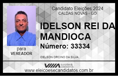 Candidato IDELSON REI DA MANDIOCA 2024 - CALDAS NOVAS - Eleições