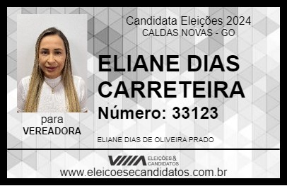 Candidato ELIANE DIAS CARRETEIRA 2024 - CALDAS NOVAS - Eleições