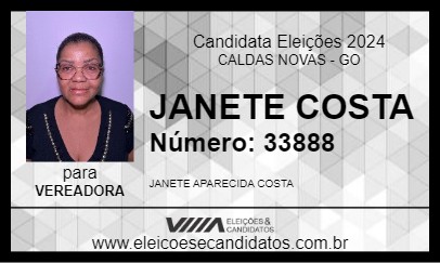 Candidato JANETE COSTA 2024 - CALDAS NOVAS - Eleições