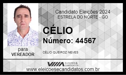 Candidato CÉLIO 2024 - ESTRELA DO NORTE - Eleições