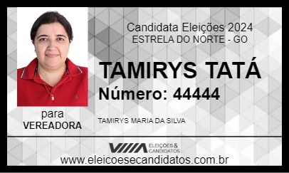 Candidato TAMIRYS TATÁ 2024 - ESTRELA DO NORTE - Eleições