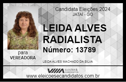 Candidato LEIDA ALVES RADIALISTA 2024 - JATAÍ - Eleições